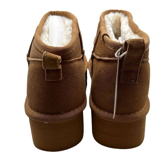 CUSHIONAIRE Women's Genuine Suede pull on platform boot 7 CHESTNUT - Picture 4 of 7